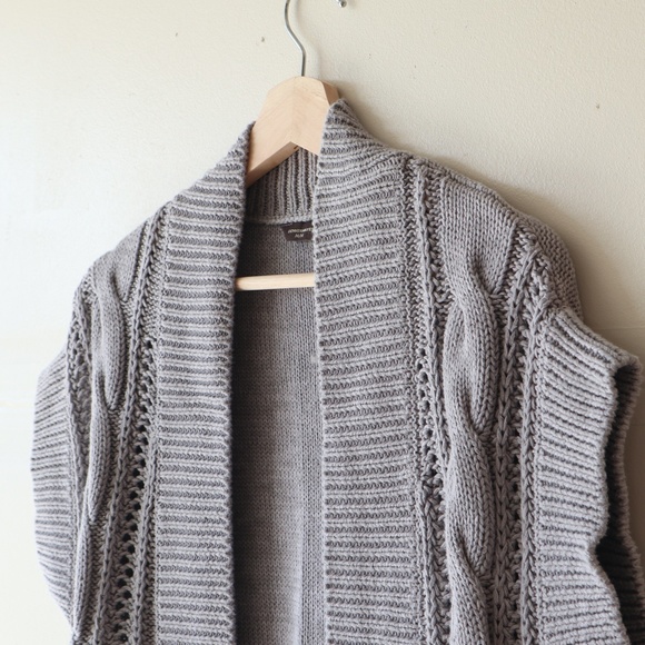 Grey Sweater Cardigan Vest - Picture 5 of 7